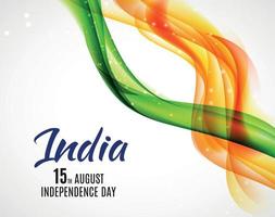 Indian Independence Day Background with Waves. Vector Illustration