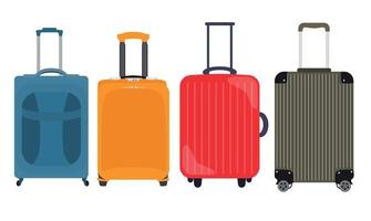 maleta, bolsa de viaje colección de conjunto de iconos planos. ilustración vectorial vector