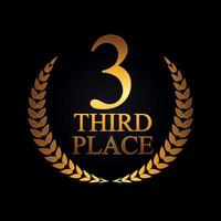 Third Place Laurel Design Label Vector Illustration
