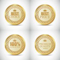 Gold Quality Label Set Vector Illustration