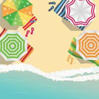 Summer Time Background. Sunny Beach in Flat Design Style vector