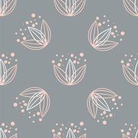 Seamless repeating pattern with floral elements in pastel colors vector