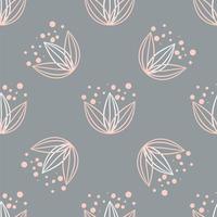 Seamless repeating pattern with floral elements in pastel colors vector