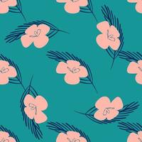 Vector flowers patten. Seamless design with simple botanical elements