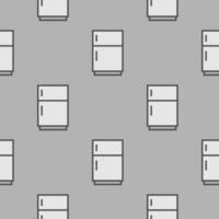 Icono de refrigerador gris - patrón sin costuras sobre fondo gris vector