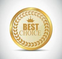 Gold Best Choice Label Vector Illustration