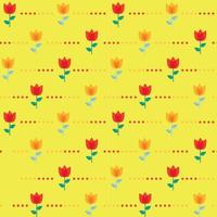 Paper Trendy Flat Flower Seamless Pattern Vector Illustration