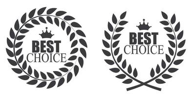 Award Laurel Wreath Best Choice Label Vector Illustration