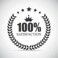 100 Satisfaction Label Vector Illustration