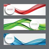 Abstract Colored Wave Header Background. Vector Illustration