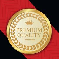 Ilustración de vector de etiqueta de calidad premium de oro