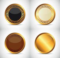 Abstract Gold Label Tamplete with Place for Your Text Vector Illustration
