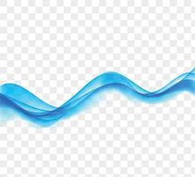 Abstract Colored Wave Set on Transparent  Background. Vector Illustration