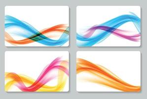 Abstract Colored Wave Card Set Background. Vector Illustration