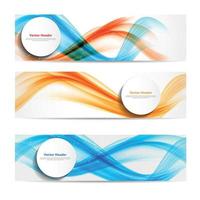 Abstract Colored Wave Header Background. Vector Illustration