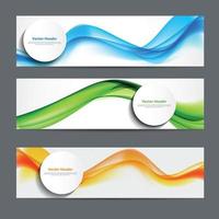 Abstract Colored Wave Header Background. Vector Illustration