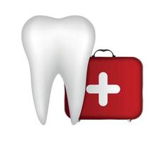 Tooth and Red Medical Bag with a Cross vector