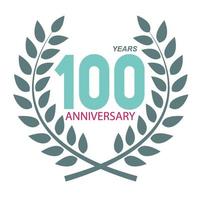 Template Logo 100 Anniversary in Laurel Wreath Vector Illustration