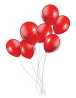 Set of Red Balloons, Vector Illustration