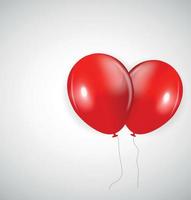 Set of Red Balloons, Vector Illustration