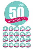 Template Logo Anniversary Set Vector Illustration