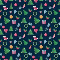 Abstract Christmas and New Year Seamles Pattern Background. Vector Illustration