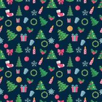 Abstract Christmas and New Year Seamles Pattern Background. Vector Illustration