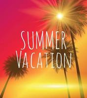 Summer Vacation Natural Background Vector Illustration