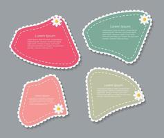 Beautiful Labels with Flower Vector Illustration