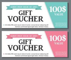 Gift Voucher Template with Sample Text Vector Illustration