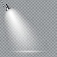 Bright with Lighting Spotlights Lamp with Transparent Effects on a Plaid Dark Background. . Empty Space for Your Text or Object vector