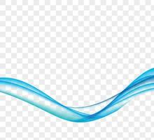 Abstract Blue Wave on Transparent  Background. Vector Illustration.