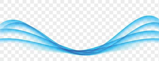 Abstract Blue Wave on Transparent  Background. Vector Illustration.