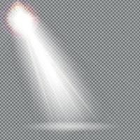 Bright with Lighting Spotlights Lamp with Transparent Effects on a Plaid Dark Background. . Empty Space for Your Text or Object vector