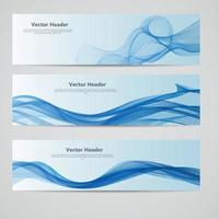 Abstract Colored Wave Header Background. Vector Illustration