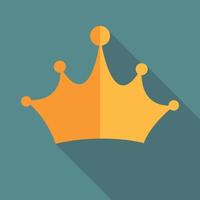 Gold Flat Design Crown Vector Illustration