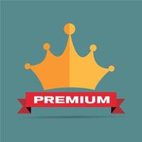 Gold Flat Design Crown Vector Illustration