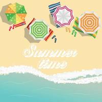 Summer Time Background. Sunny Beach in Flat Design Style vector