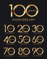 Template Logo Set of Anniversary Vector Illustration