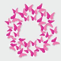 Abstract Paper Cut Out Butterfly Background. Vector Illustration