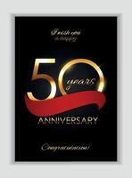 Template 50 Years Anniversary Congratulations Vector Illustration