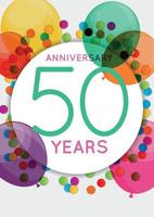 Template 50 Years Anniversary Congratulations Vector Illustration