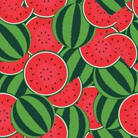 Seamless Pattern Background with Watermelon. Vector Illustration.