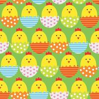 Easter Egg and Chicken Seamless Pattern Background Vector Illustration