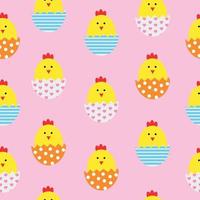 Easter Egg and Chicken Seamless Pattern Background Vector Illustration