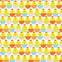 Easter Egg and Chicken Seamless Pattern Background Vector Illustration