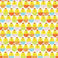 Easter Egg and Chicken Seamless Pattern Background Vector Illustration