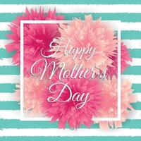 Happy Mother Day Cute Background with Flowers. Vector Illustration