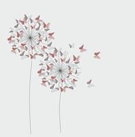 Abstract Paper Cut Out Butterfly Flower Background. Vector Illustration