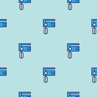 Mixer kitchen pattern vector seamless blue repeat for any use